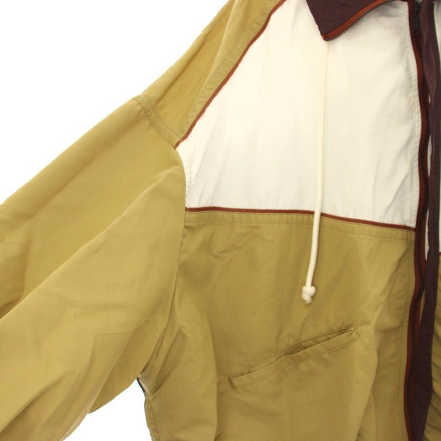 【中古】ナゴンスタンス メモリーツイルボンバージャケット ブルゾン ジップアップ 38 ベージュ 茶 白 470ES830-0190 ナゴンスタンス メモリーツイルボンバージャケット ブルゾン ジップ