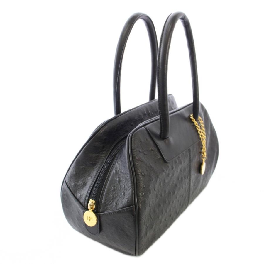 ハナエモリ HANAE MORI ハンドバッグ ボストンバッグ オーストリッチ