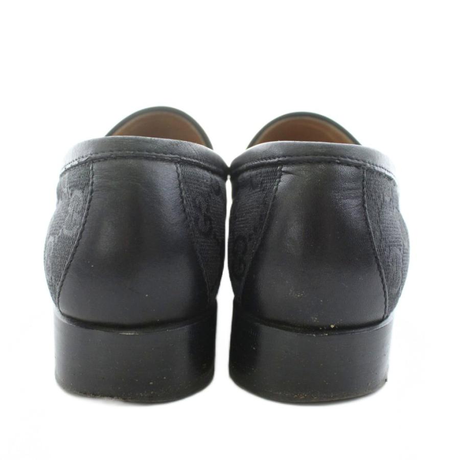 【中古】グッチ GUCCI GGキャンバス ホースビット ローファー モカシン ロゴ 36 黒 ブラック 100 0255/9 GUCCI（グッチ） GUCCI GGキャンバス ホースビット ローファー
