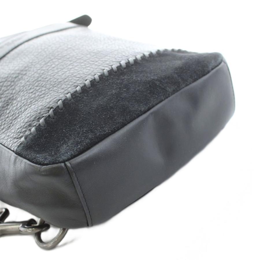 COACH（コーチ） スリングバッグ ボディバッグ 型押しレザー 切替 黒