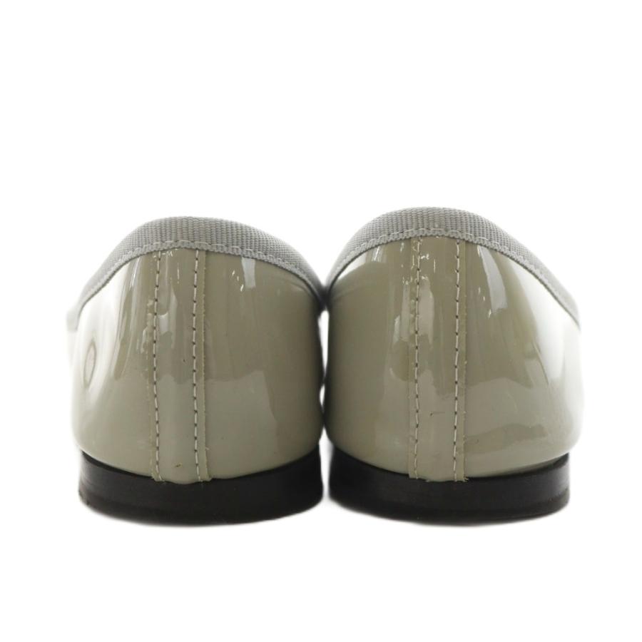 レペット Repetto バレエシューズ パンプス リボン エナメル 37 グレー