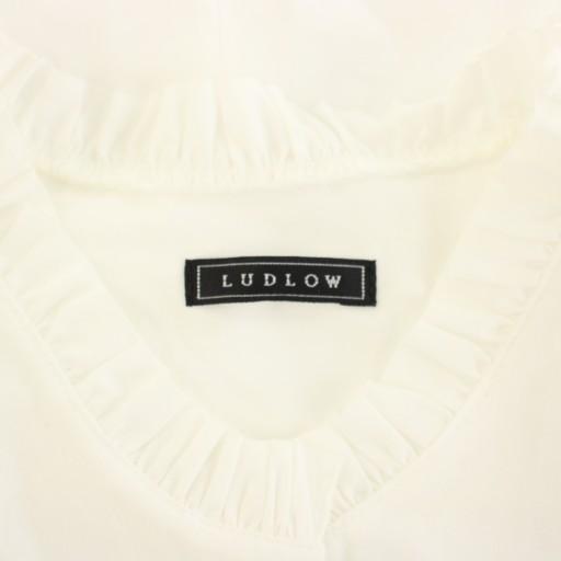 ラドロー LUDLOW エレノア Elenor フリルシャツブラウス シャツ 長袖 1 白 ホワイト 22-LD22A-BR005-012-003 /YT レディースの画像