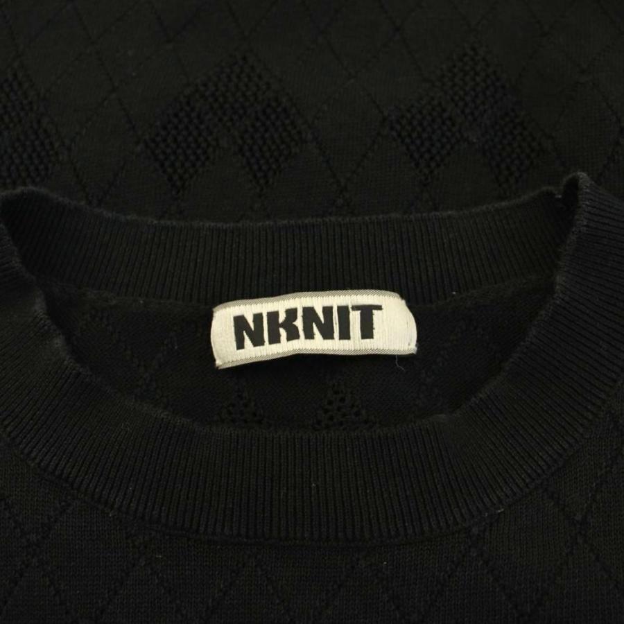 ンニット NKNIT ニット Tシャツ カットソー ハートメッシュ 半袖 2 黒