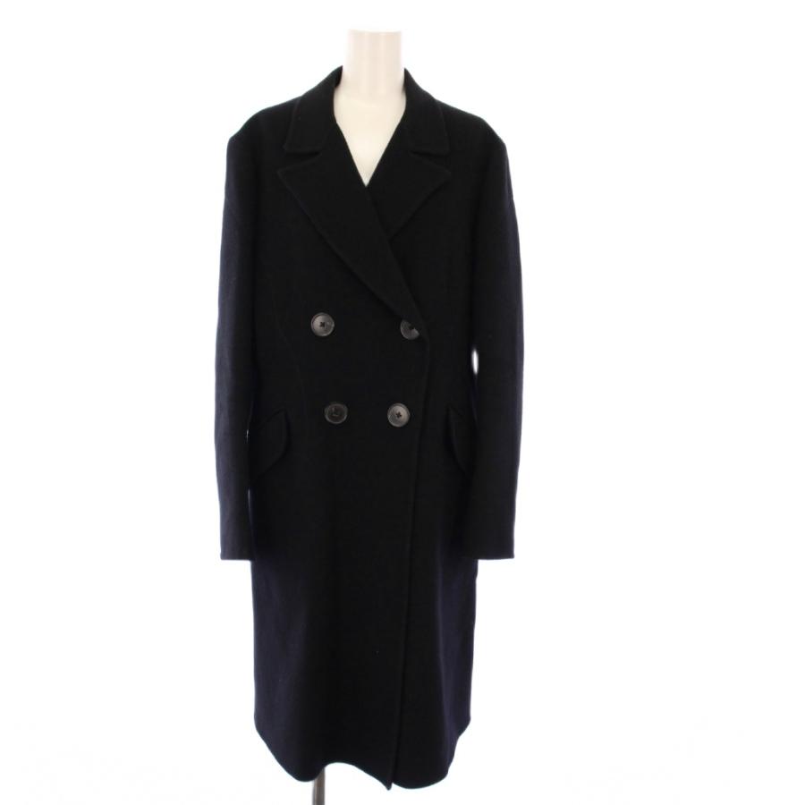 JIL SANDER NAVY ブラックピーコート ジルサンダー JIL SANDER Pコート ピーコート アウター ロング 38 黒