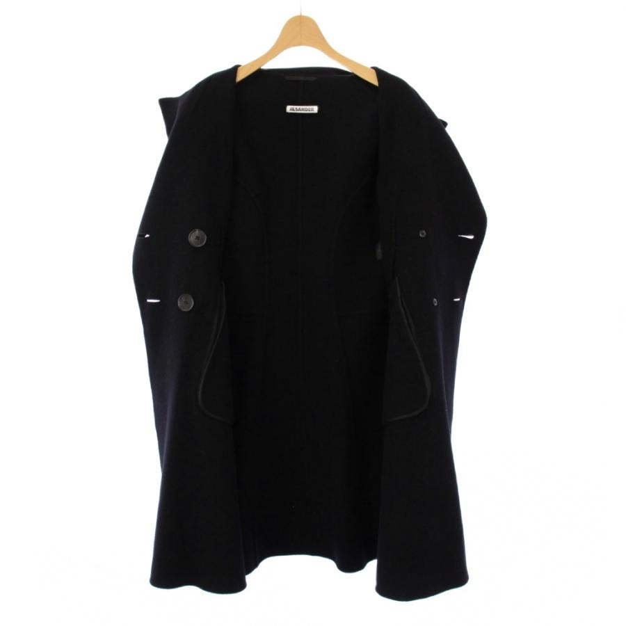 ジルサンダー JIL SANDER Pコート ピーコート アウター ロング 38 黒