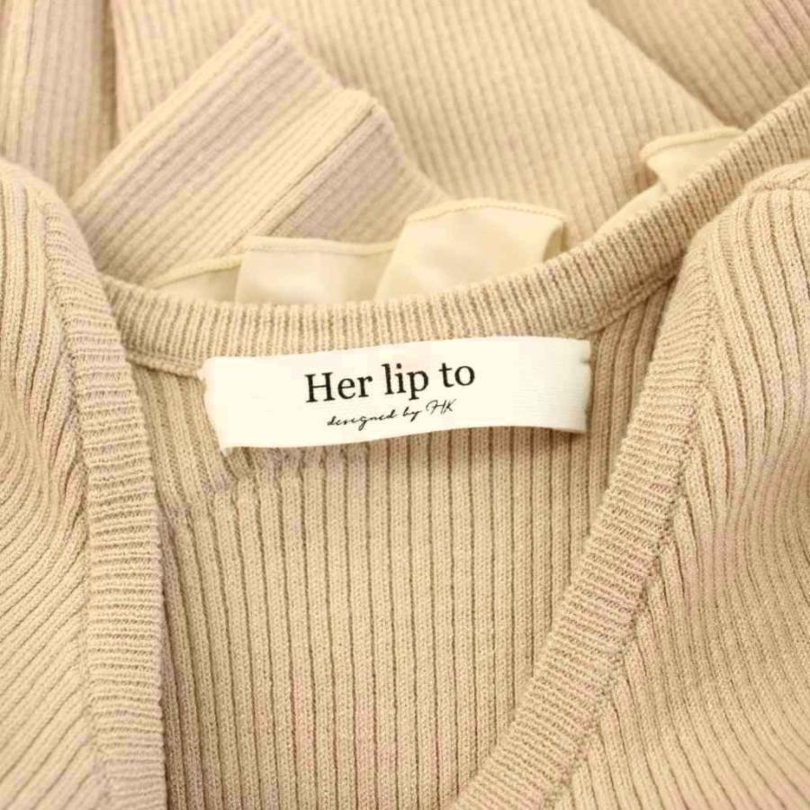 herlipto リブニットロングワンピース　ベージュ　her lip to Her lip to - 新品 herlipto Suite Room Knit Long Dressの通販 by