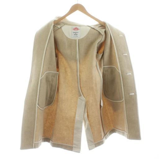 ダントン DANTON ウールモッサ フード付きロングコート 34 ベージュ JD