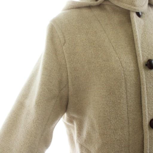 ダントン DANTON ウールモッサ フード付きロングコート 34 ベージュ JD