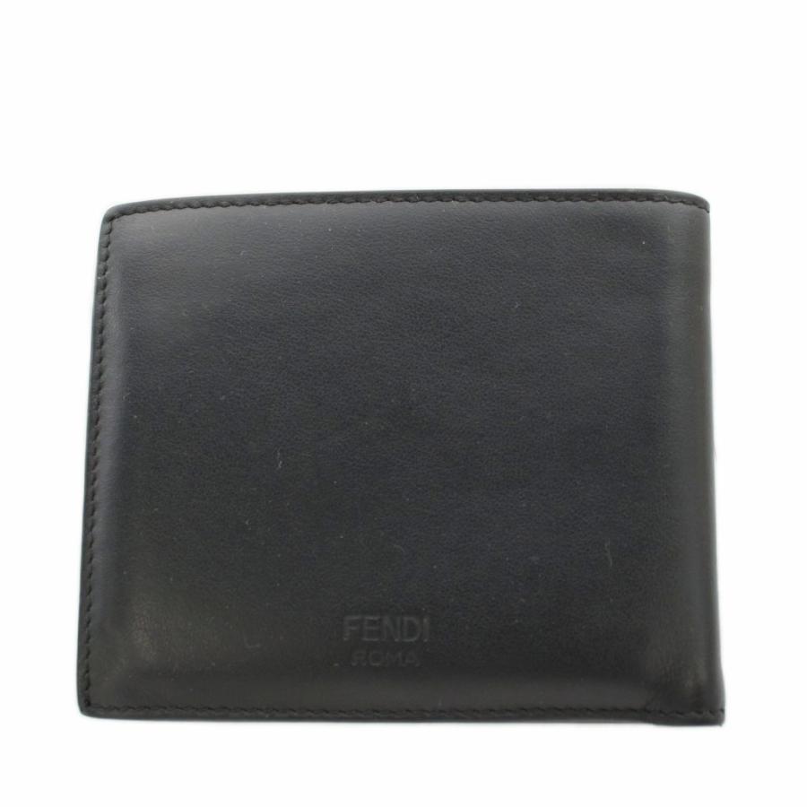 FENDI（フェンディ） モンスターバグズアイ 財布 二つ折り レザー 黒