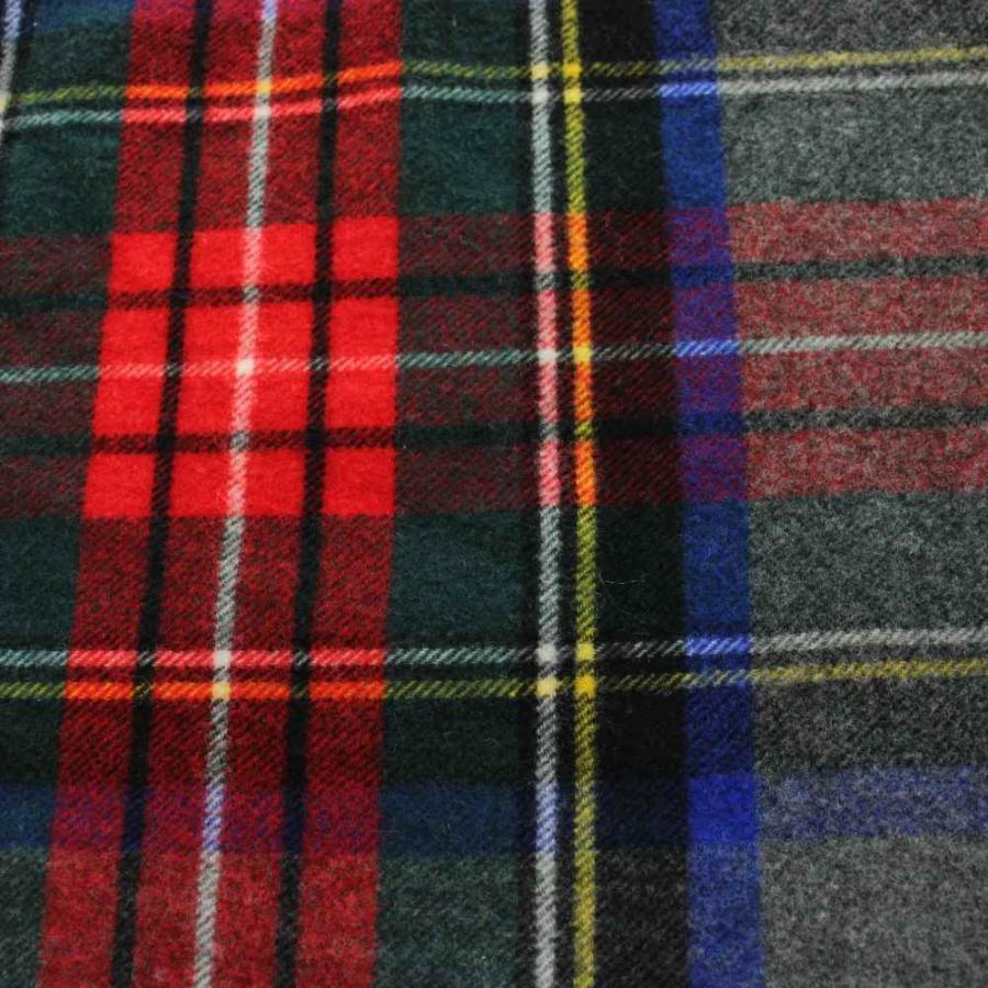 ジョンストンズオブエルガン Johnstons of Elgin ストール 大判 フリンジ チェック柄 ウール カシミヤ混 グレー 赤 レッド 青 ブルー_4