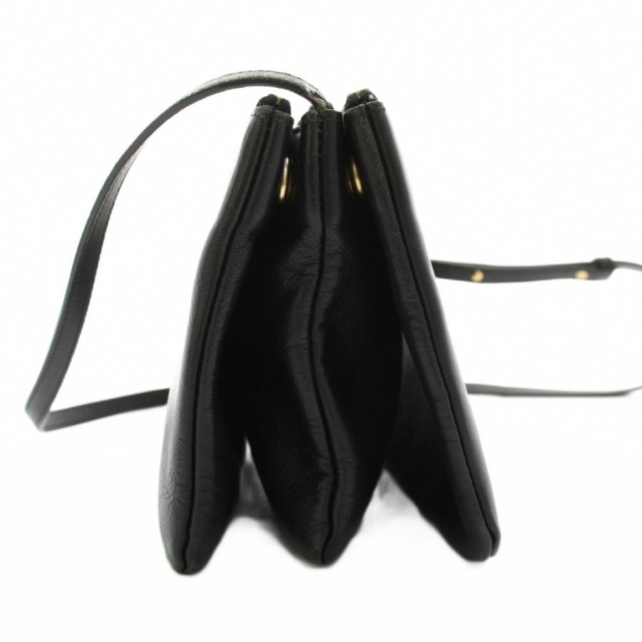 CELINE トリオショルダーバッグ ブラック　スモール CELINE（セリーヌ） トリオ スモール ショルダーバッグ レザー 黒