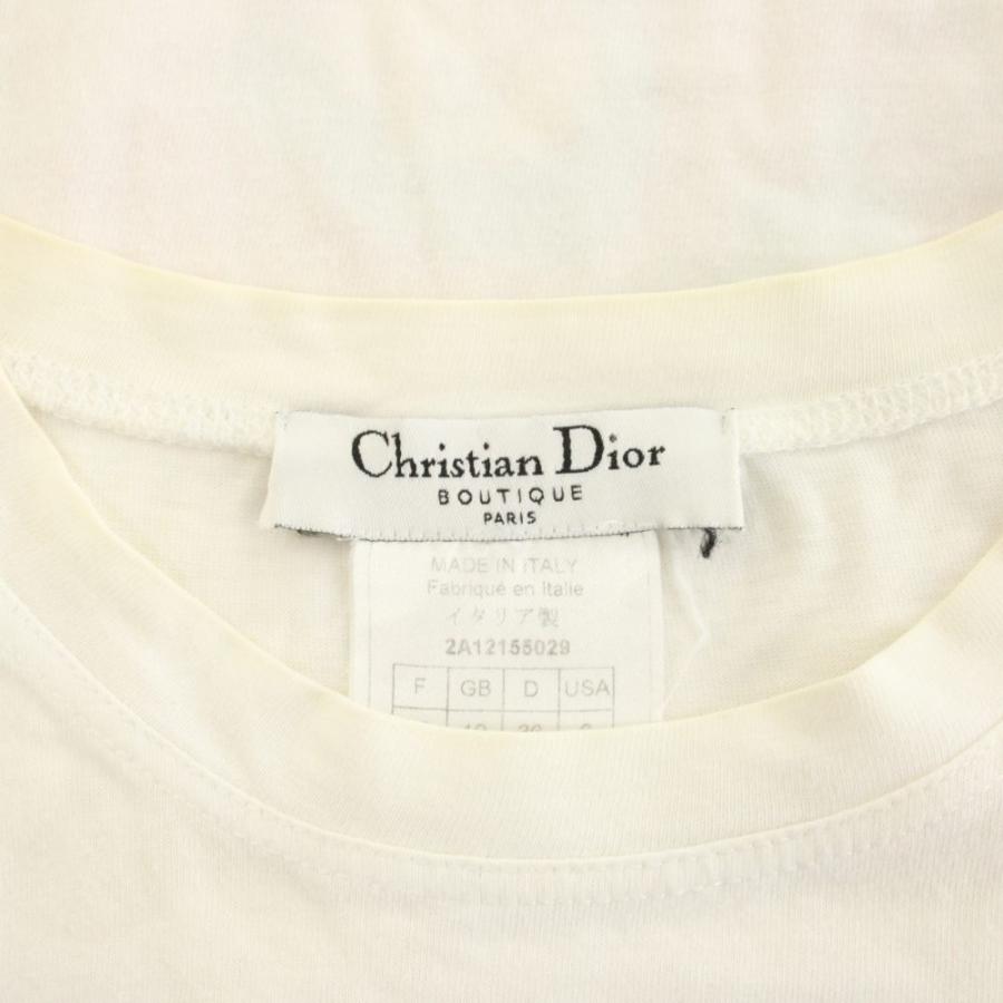 クリスチャンディオール ガリアーノ期 サマーホリデイ Tシャツ カットソー クルーネック 半袖 プリント F38 白 2A12155029 レディースの画像