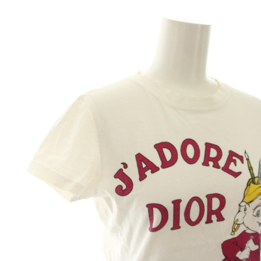 クリスチャンディオール ガリアーノ期 サマーホリデイ Tシャツ カットソー クルーネック 半袖 プリント F38 白 2A12155029 レディースの画像