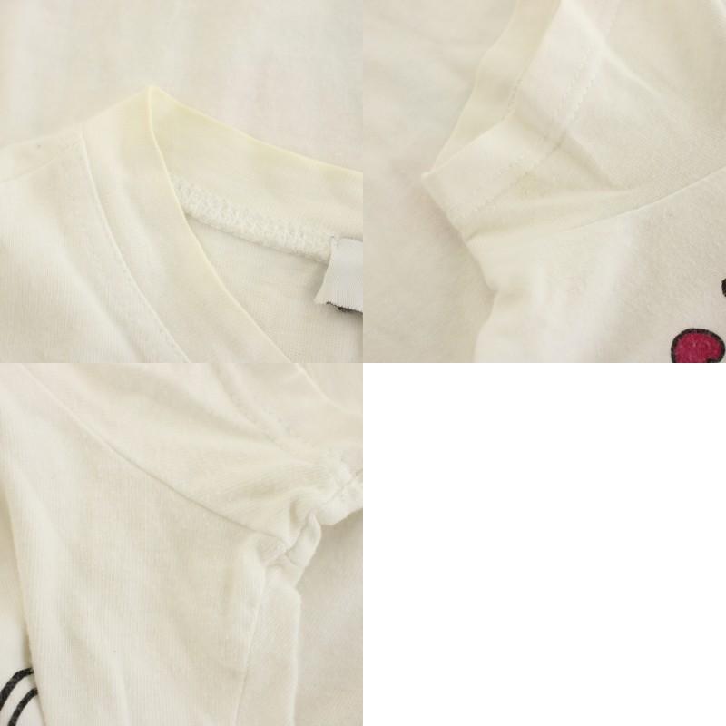 クリスチャンディオール ガリアーノ期 サマーホリデイ Tシャツ カットソー クルーネック 半袖 プリント F38 白 2A12155029 レディースの画像