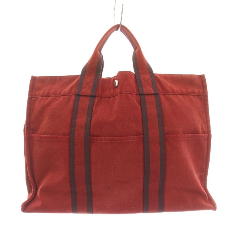 HERMES（エルメス） エールラインMM トートバッグ キャンバス 赤
