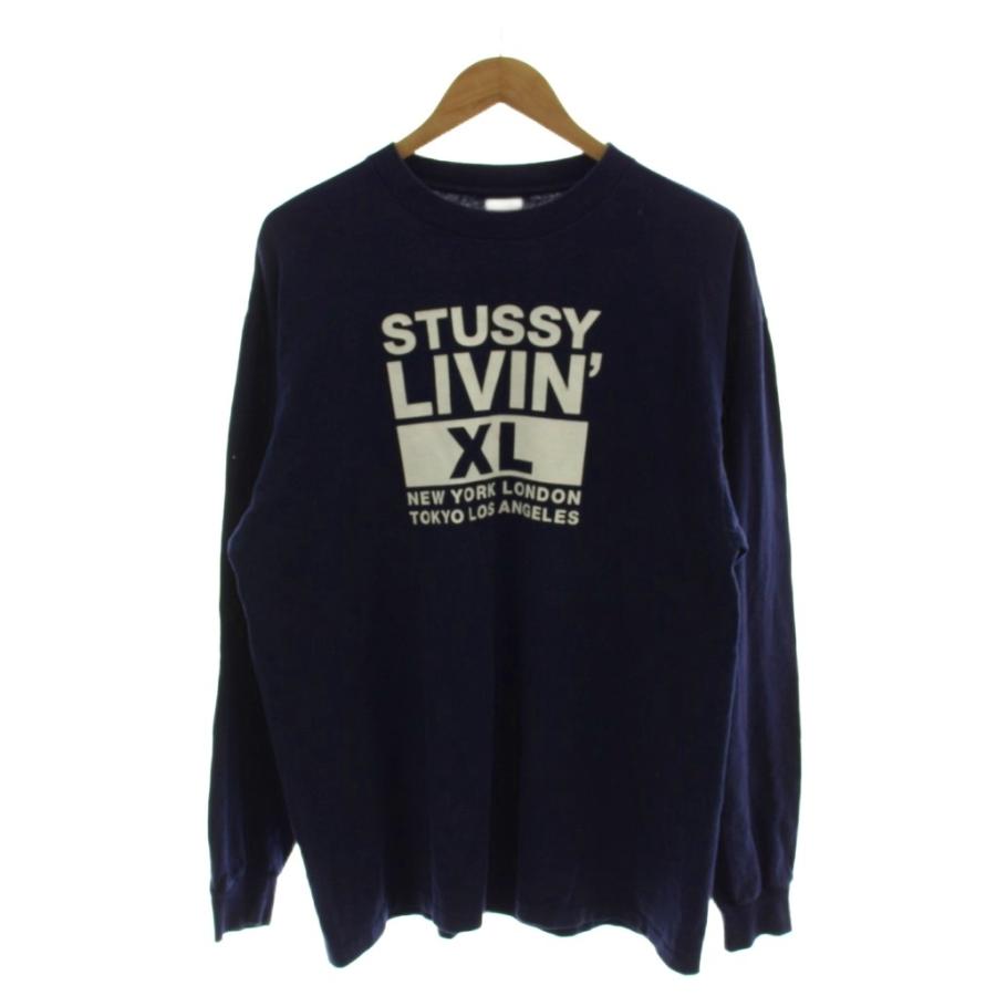 STUSSY（ステューシー） 銀タグ Tシャツ 長袖 ロゴ XL 紺 ネイビー /GG