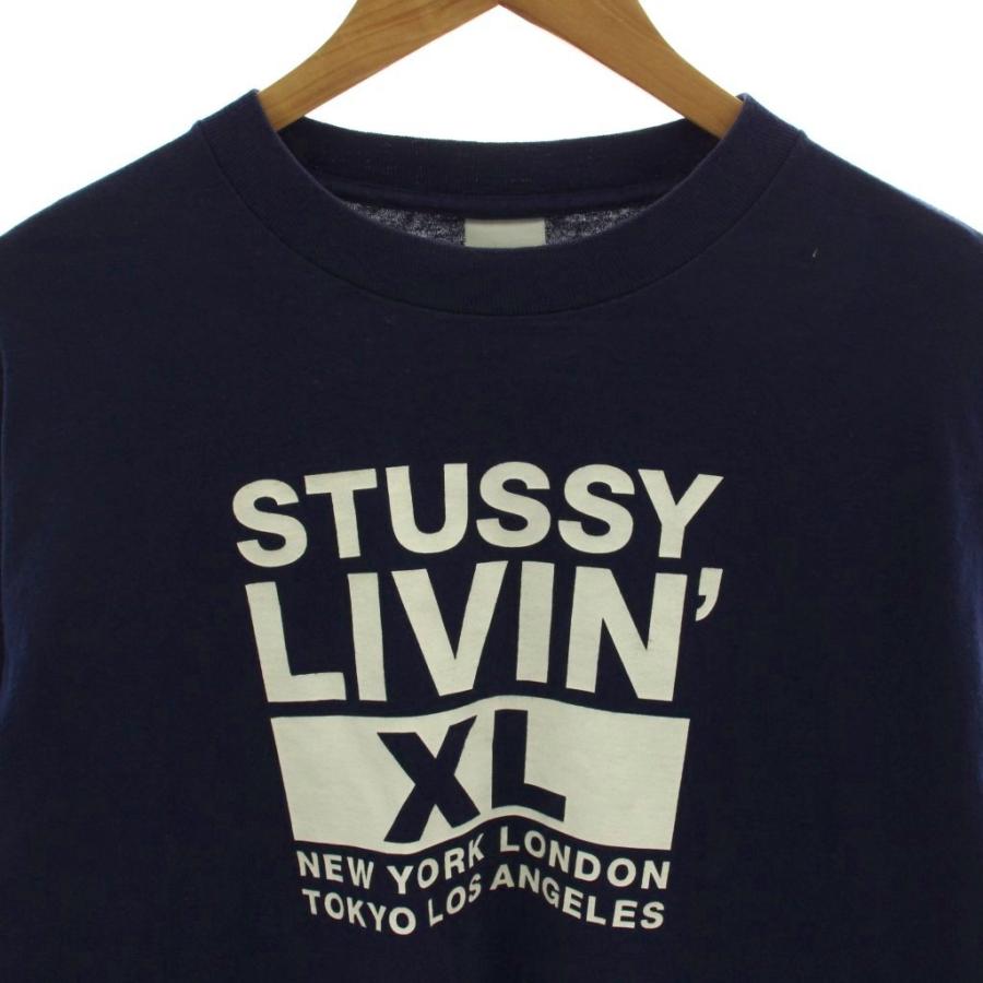 STUSSY（ステューシー） 銀タグ Tシャツ 長袖 ロゴ XL 紺 ネイビー /GG