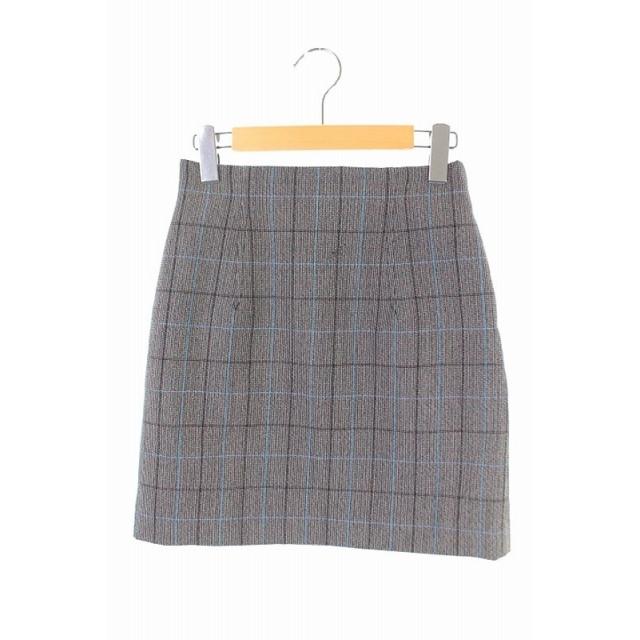 スティーブンアラン Steven Alan スカート ミニ 台形 チェック S 黒 青 
