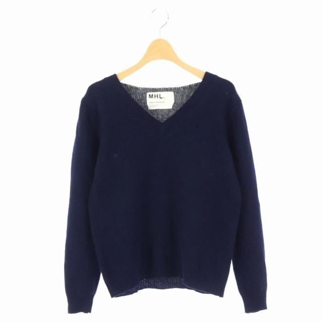 中古 マーガレットハウエル Mhl ニット セーター 長袖 Vネック 1 紺 ネイビー グレー Es レディース ベクトル 古着 169 ブランド古着販売のベクトル 通販 Yahoo ショッピング