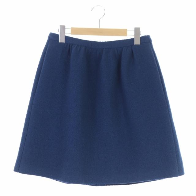 ジルサンダー JIL SANDER NAVY スカート ひざ丈 台形 34 紺 ネイビー  