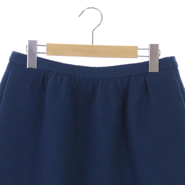 ジルサンダー JIL SANDER NAVY スカート ひざ丈 台形 34 紺 ネイビー  