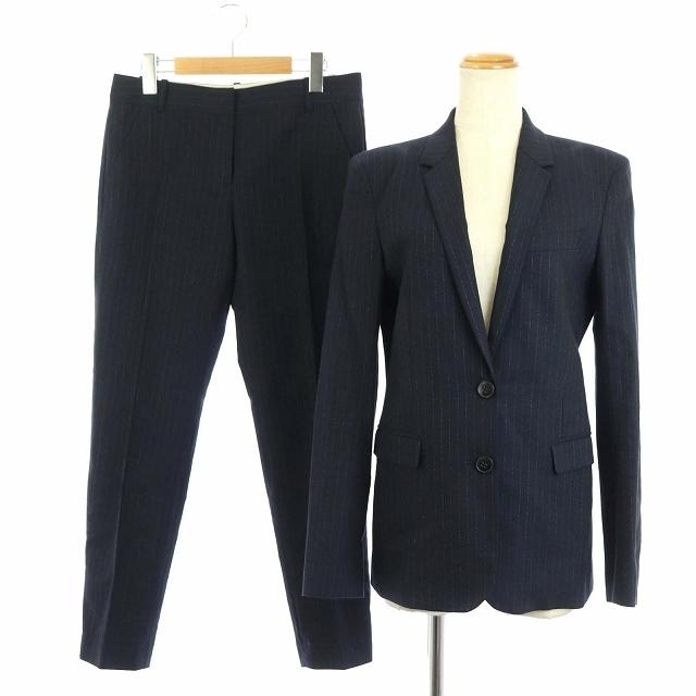 中古 セオリー Theory スーツ セットアップ 上下 テーラードジャケット パンツ ストライプ 総裏地 4 2 紺 Ao レディース ベクトル 古着 169 ブランド古着販売のベクトル 通販 Yahoo ショッピング