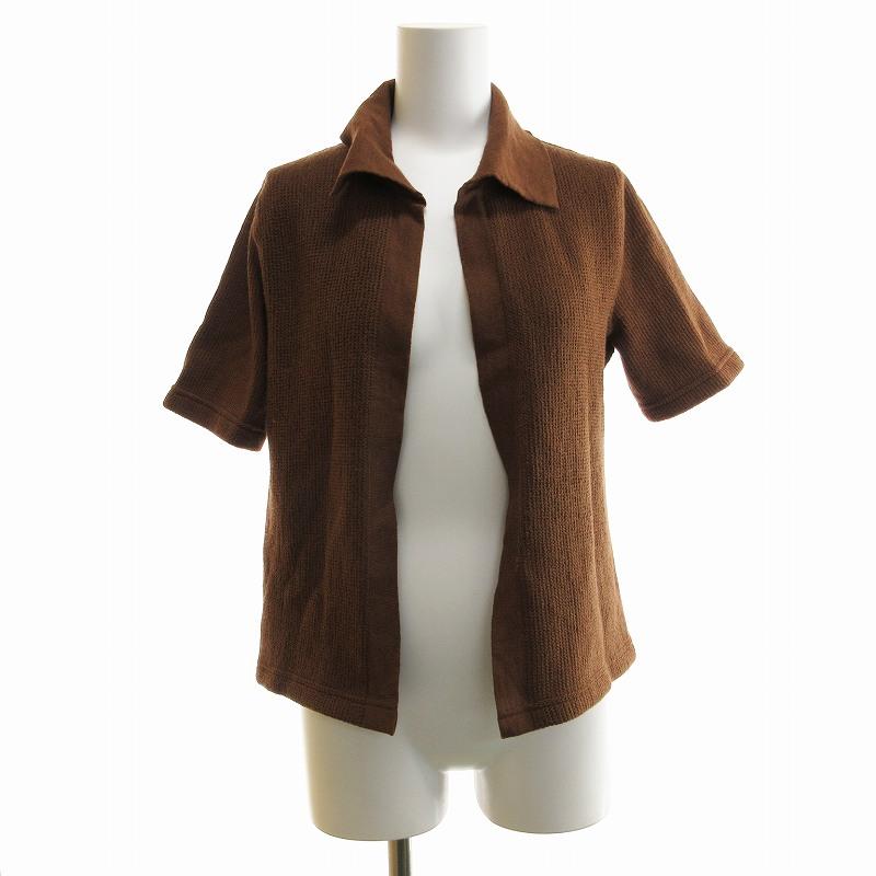 MARNI マルニ 半袖ニットカーディガン 襟付き 羽織 40 M 茶 ブラウン  