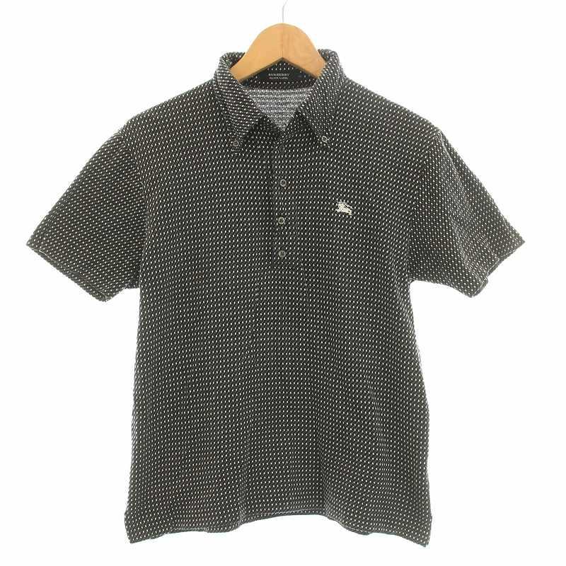 人気◎バーバリーブラックレーベル ボタンダウン半袖カノコビジネスポロシャツ 黒M 人気◎バーバリーブラックレーベル ボタンダウン半袖カノコビジネス