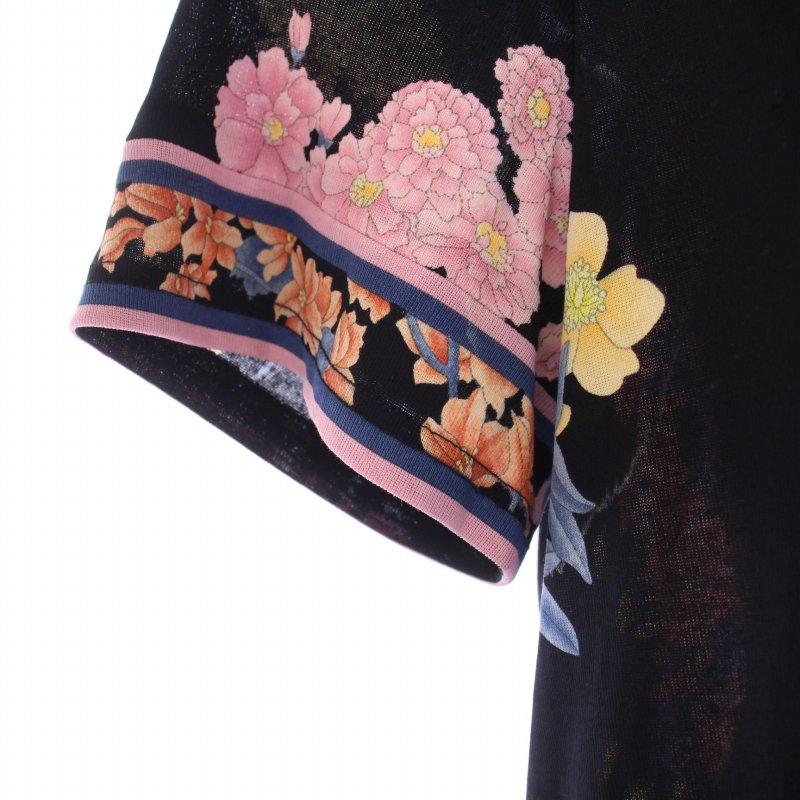 LEONARD ネイビー Vネックチュニック 半袖