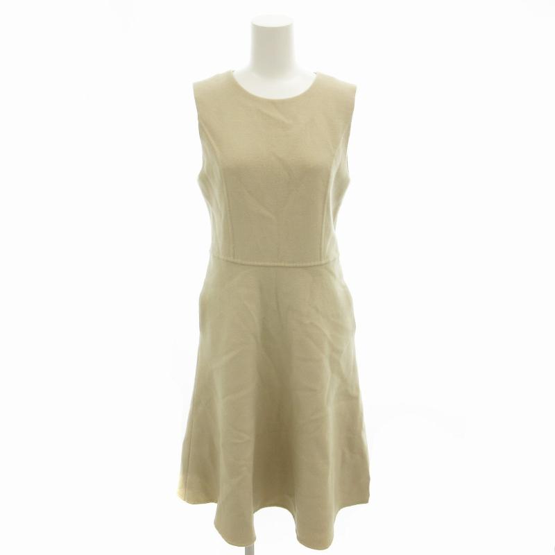 美品】フォクシー ロング丈 スリムタックドレス ワンピース ベージュ M