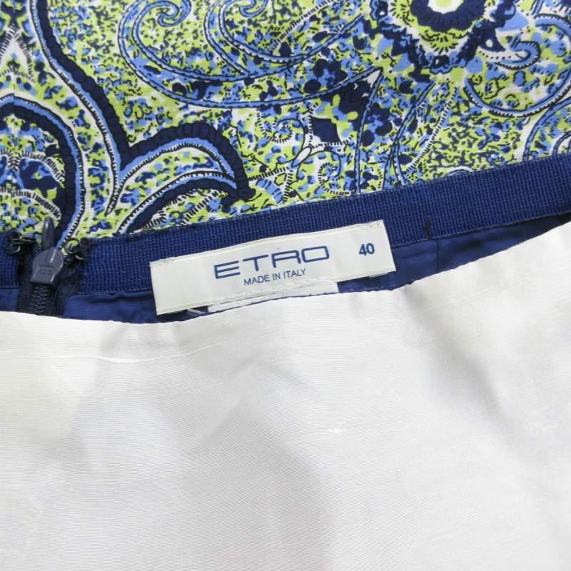 ETRO エトロ フレアスカート スリット ペイズリー柄 総柄 シルク 絹 