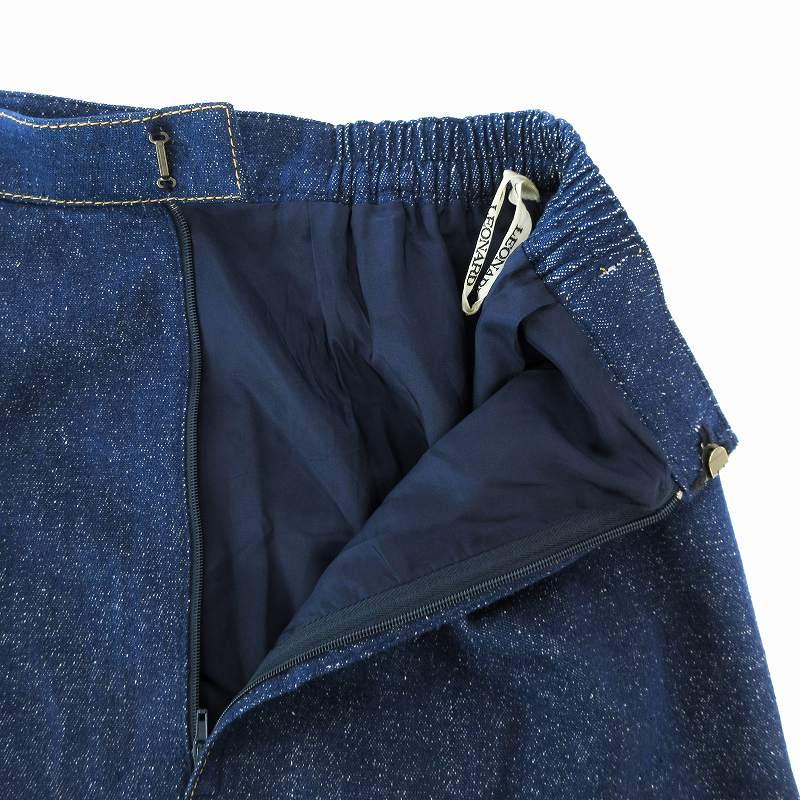 LEONARD（レオナール） LEONARD FASHION 美品 デニム風スカート ひざ丈