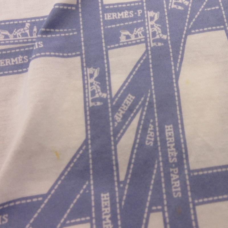 HERMES エルメス マルジェラ期 ボルデュックリボン柄 TシャツM HERMES（エルメス） マルジェラ期 ボルデュック Tシャツ カットソー