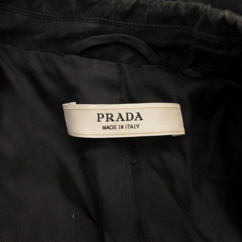 PRADA プラダ シワ加工 テーラードジャケット ブレザー 総裏 留め具  