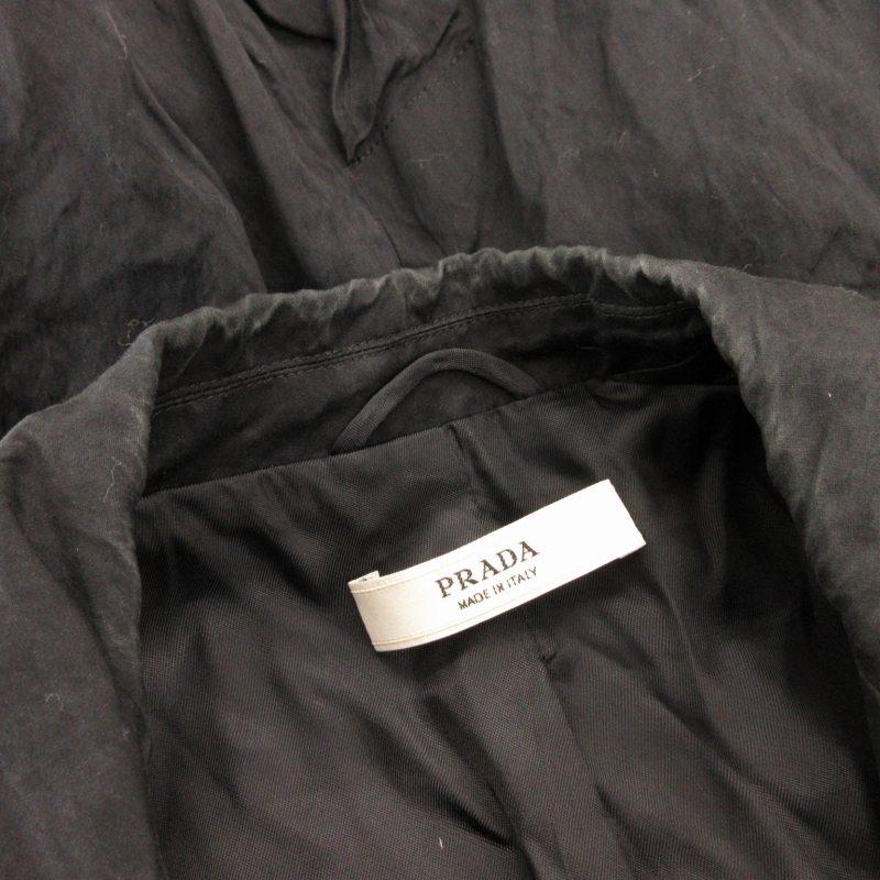 PRADA プラダ シワ加工 テーラードジャケット ブレザー 総裏 留め具  