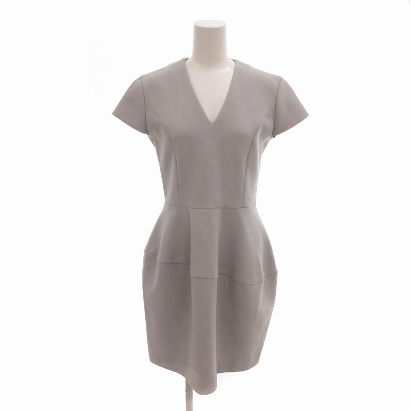 YOKO CHAN ライトグレー Vネック 半袖ワンピース 【公式通販】