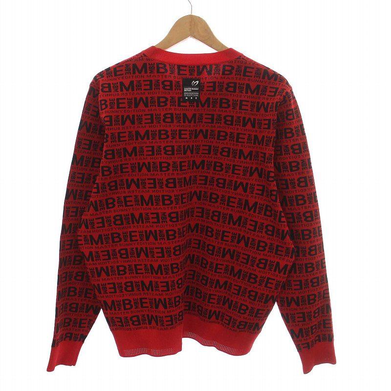美品■MASTER BUNNY■MBEロゴ ジャガード ニット セーター ゴルフ マスターバニー MASTER BUNNY EDITION 21AW クルーネックニット