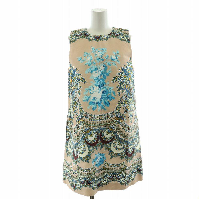 エムエスジーエム MSGM フレアワンピース ノースリーブ 総柄 花柄 