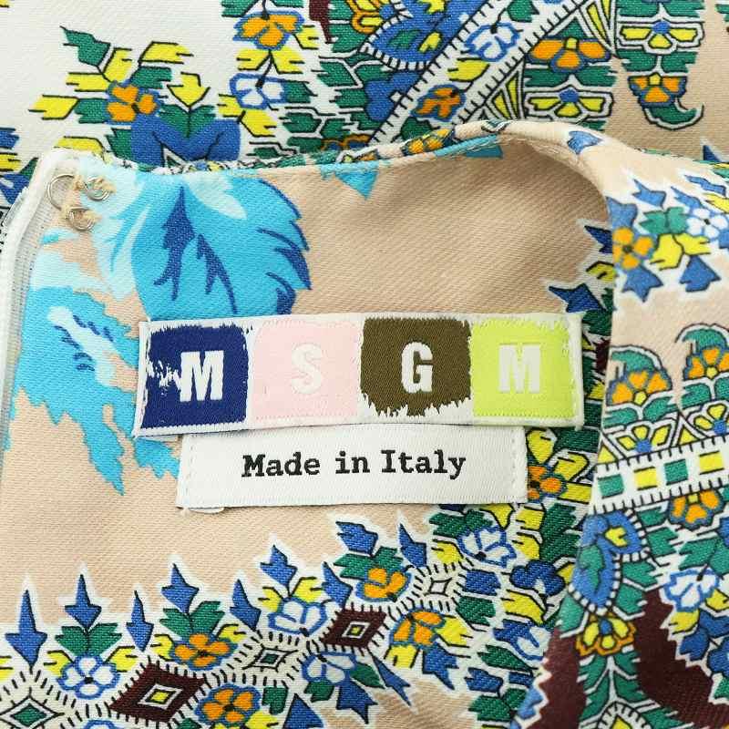 エムエスジーエム MSGM フレアワンピース ノースリーブ 総柄 花柄  