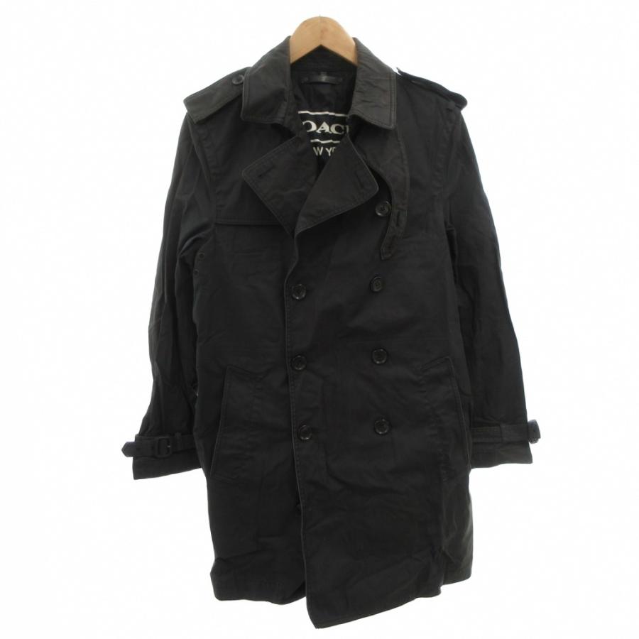 黒 ダブルブレスト トレンチコート SETUP7（セットアップセブン） トレンチコート コート 「SETUP7