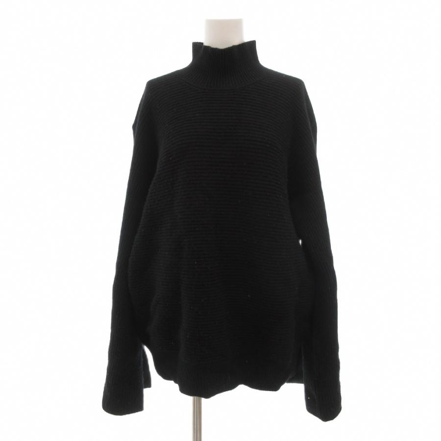 Mymk【Drawer/ドゥロワー】9G畦編みボトルネックノースリーブ ドゥロワー Drawer 畦編み ハイネック ニット カシミヤ混 黒 ブラック