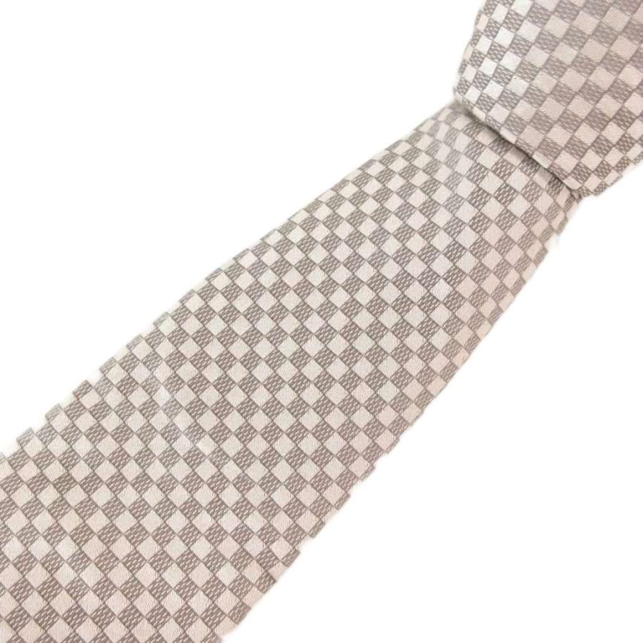 LOUIS VUITTON（ルイ・ヴィトン） ネクタイ 絹 シルク ダミエパターン グレー系 /UO GY06 メンズ : ブランド古着販売の ...