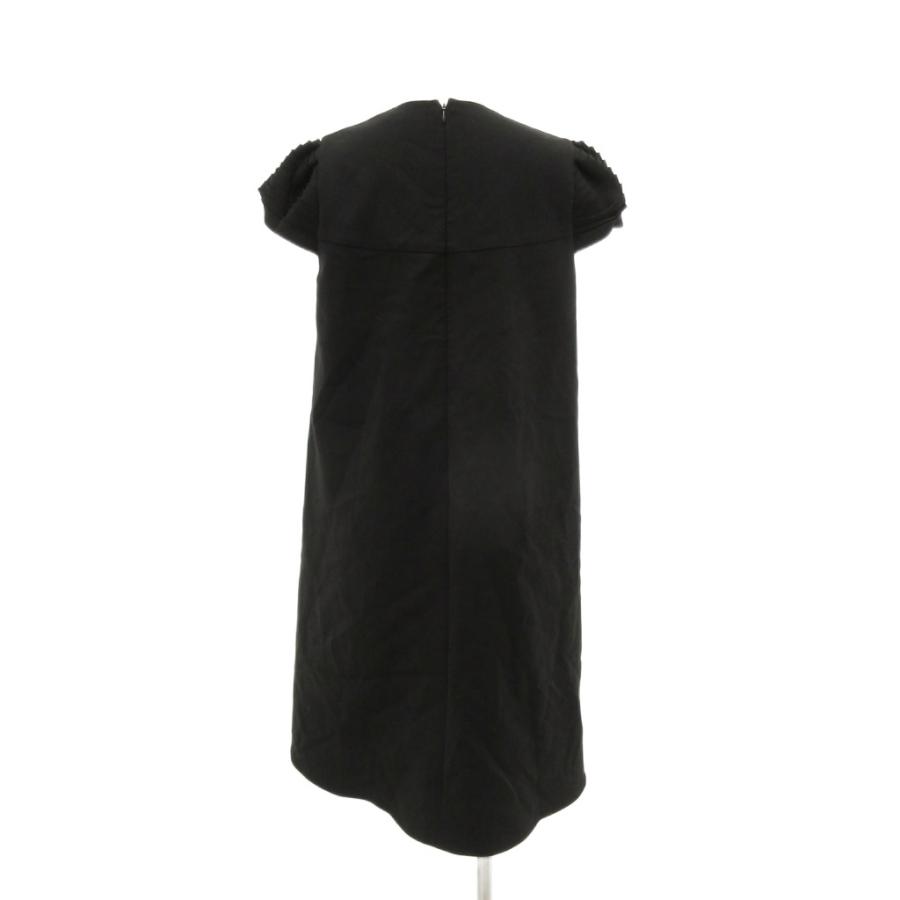 ヨーコチャン YOKO CHAN ワンピース ひざ丈 肩プリーツ 36 黒 ブラック