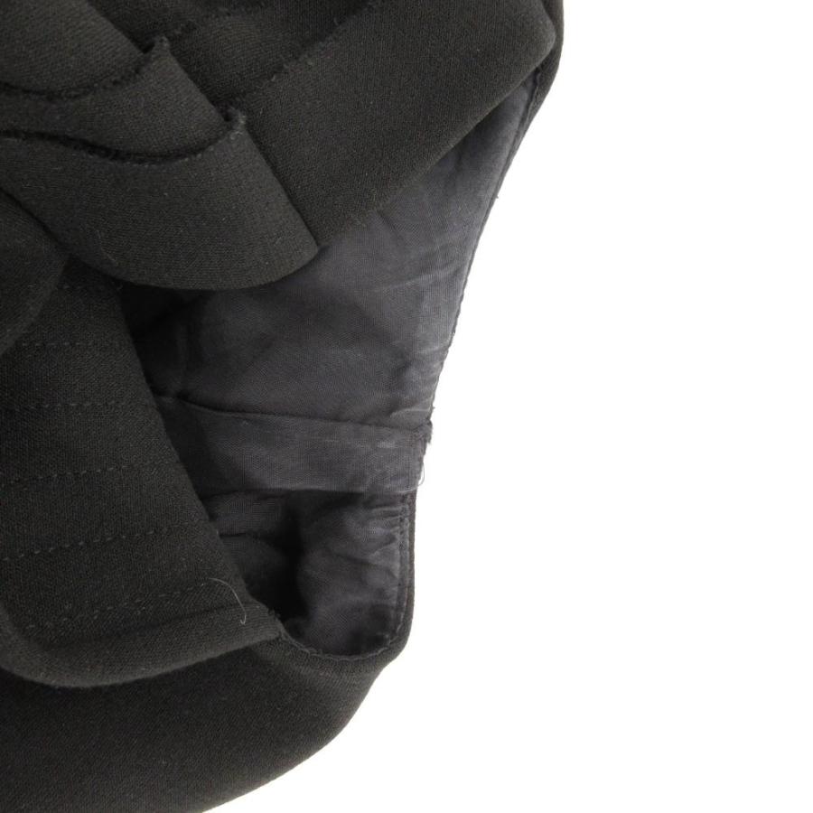 ヨーコチャン YOKO CHAN ワンピース ひざ丈 肩プリーツ 36 黒 ブラック