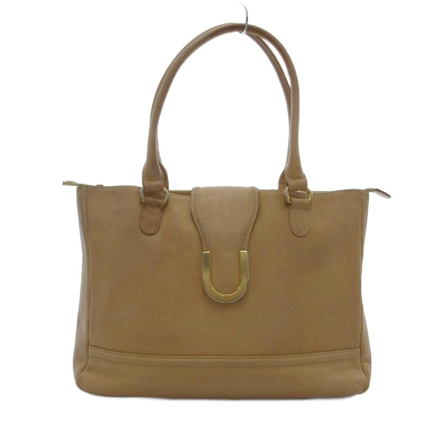 ユーバイウンガロ U by ungaro ハンドバッグ 茶 ブラウン U字金具 