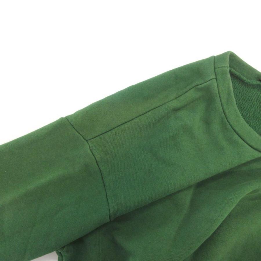 ZARA（ザラ） トレーナー スウェット M 緑 グリーン ラウンドネック 長袖 ストライプ柄 /ML GY06 レディース : ブランド古着 ...
