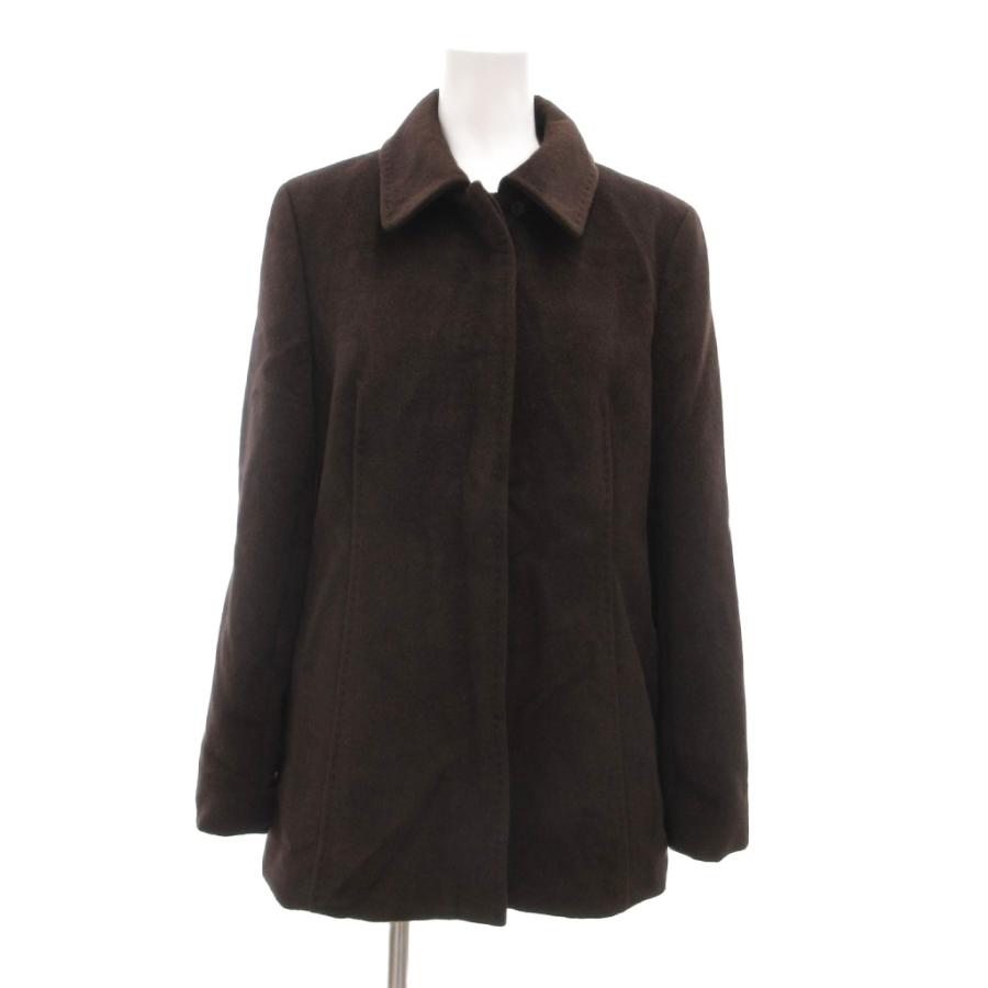 ダックス DAKS 美品 ステンカラーコート アンゴラ ウール 40 茶 