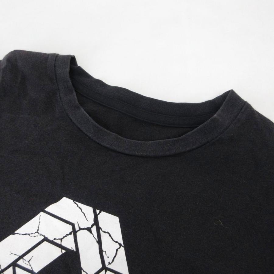 クロノス CRONOS Tシャツ 黒 ブラック 半袖 ロゴプリント 袖ライン /SX