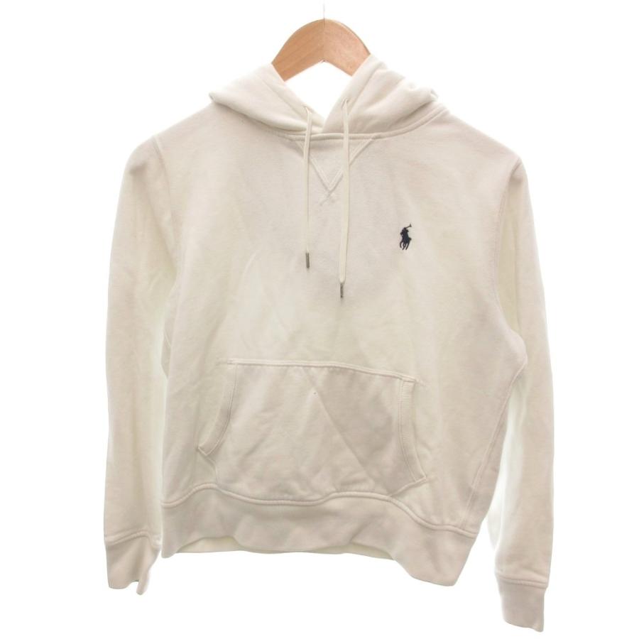 美品POLO RALPH LAUREN パーカー M ホワイト 乗馬 ビッグロゴ POLO RALPH LAUREN(ポロラルフローレン) / ジップパーカー/M/コットン