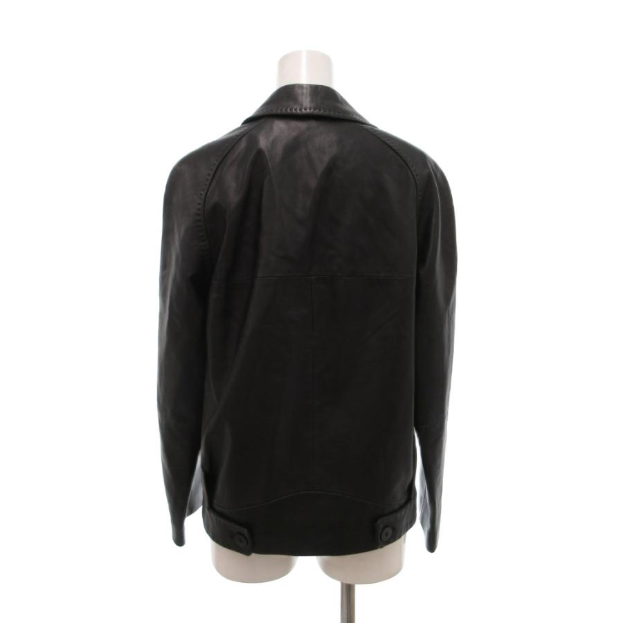 レザージャケット/マックスマーラ /ブラック/新品未使用/ライダーズジャケット Max Mara（マックスマーラ） レザージャケット 革ジャン 36 ダブル